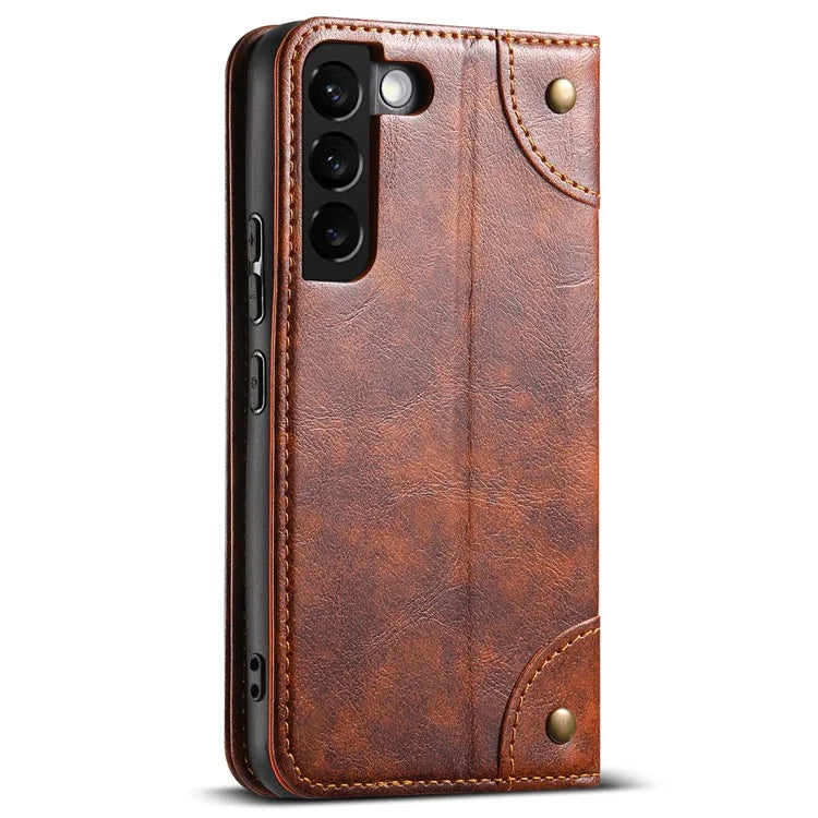 SUTENI Anti-scratch Case for Samsung Galaxy S22 5G Cover PU Leather+TPU Wallet Phone Shell