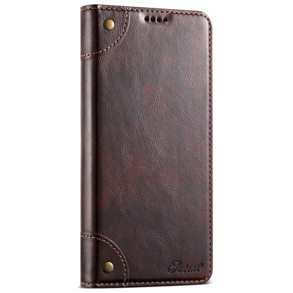 SUTENI Anti-scratch Case for Samsung Galaxy S22 5G Cover PU Leather+TPU Wallet Phone Shell