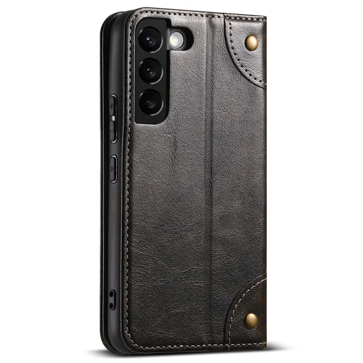 SUTENI Anti-scratch Case for Samsung Galaxy S22 5G Cover PU Leather+TPU Wallet Phone Shell