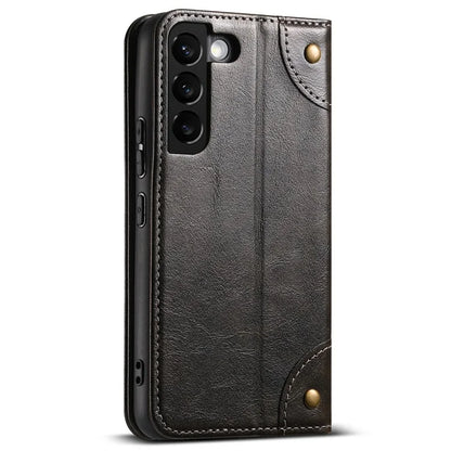 SUTENI Anti-scratch Case for Samsung Galaxy S22 5G Cover PU Leather+TPU Wallet Phone Shell