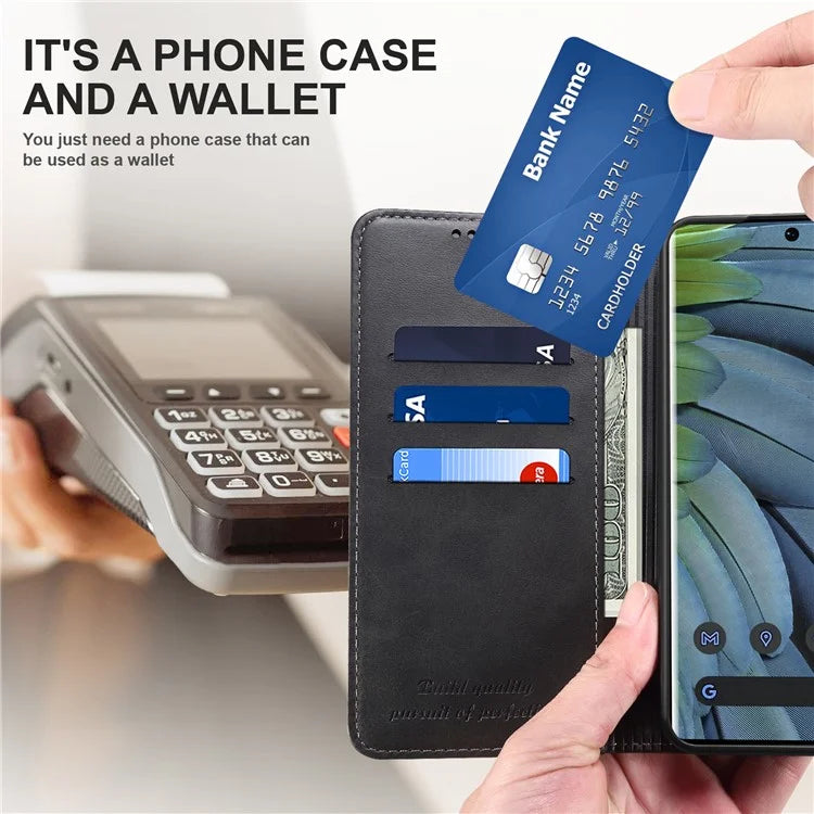 SUTENI For Google Pixel 8 Case Magnetic Closing Anti-scratch Leather Stand Cover