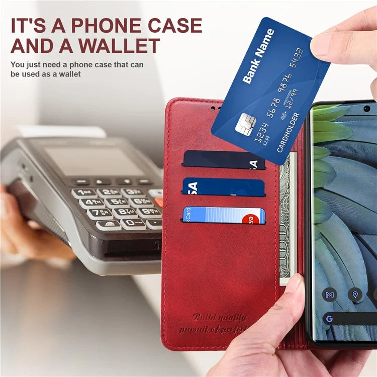 SUTENI For Google Pixel 8 Case Magnetic Closing Anti-scratch Leather Stand Cover