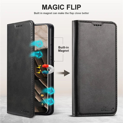 SUTENI For Google Pixel 8 Pro Magnetic Closing Leather Case Shockproof Phone Cover