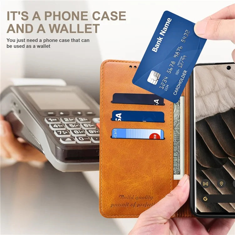 SUTENI For Google Pixel 8 Pro Magnetic Closing Leather Case Shockproof Phone Cover