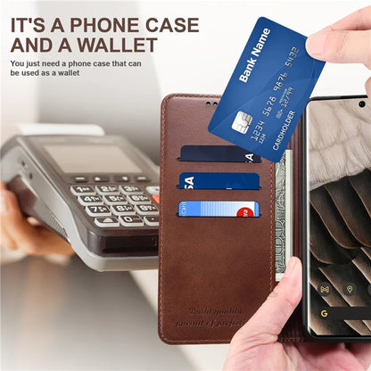 SUTENI For Google Pixel 8 Pro Magnetic Closing Leather Case Shockproof Phone Cover