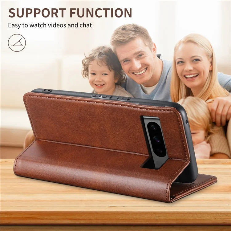 SUTENI For Google Pixel 8 Pro Magnetic Closing Leather Case Shockproof Phone Cover