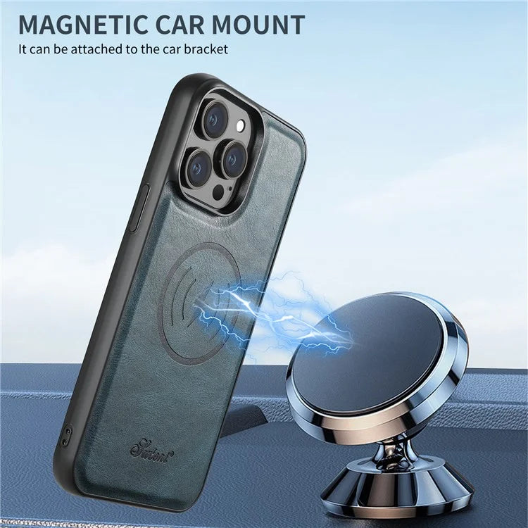 SUTENI H17 For iPhone 14 Pro Case Card Holder Phone Shell Compatible with MagSafe