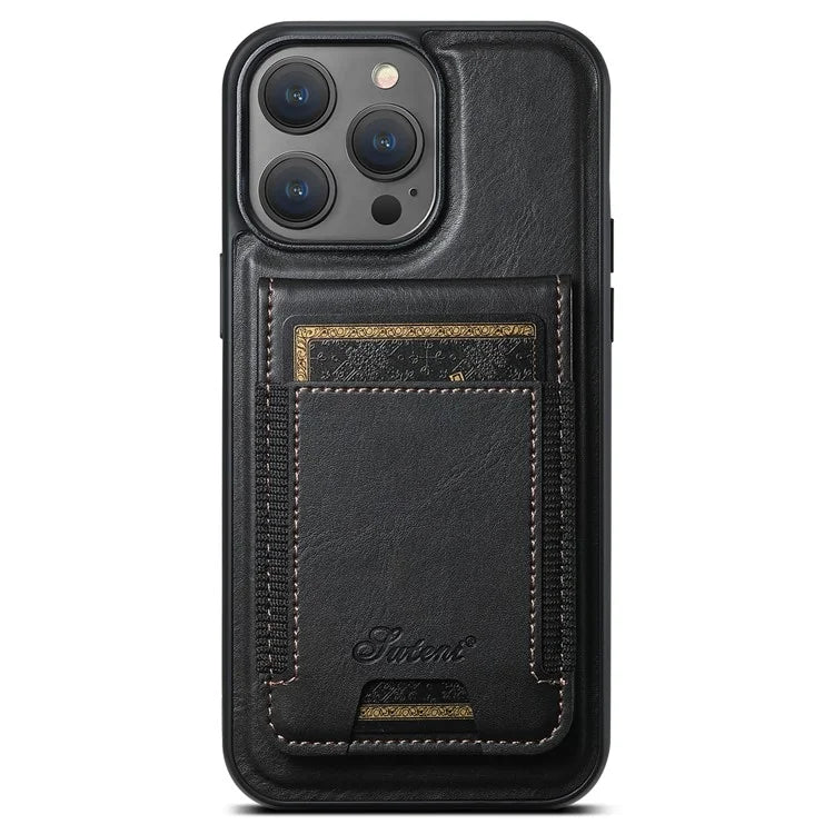 SUTENI H17 For iPhone 14 Pro Case Card Holder Phone Shell Compatible with MagSafe