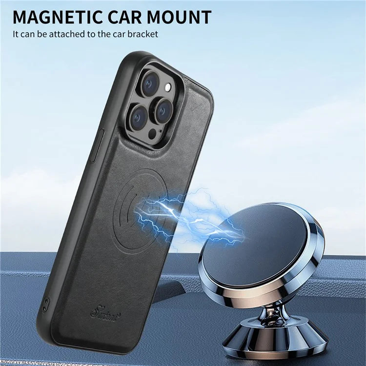 SUTENI H17 For iPhone 14 Pro Case Card Holder Phone Shell Compatible with MagSafe