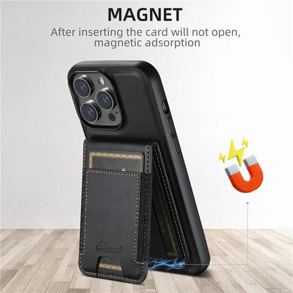 SUTENI H17 For iPhone 14 Pro Case Card Holder Phone Shell Compatible with MagSafe