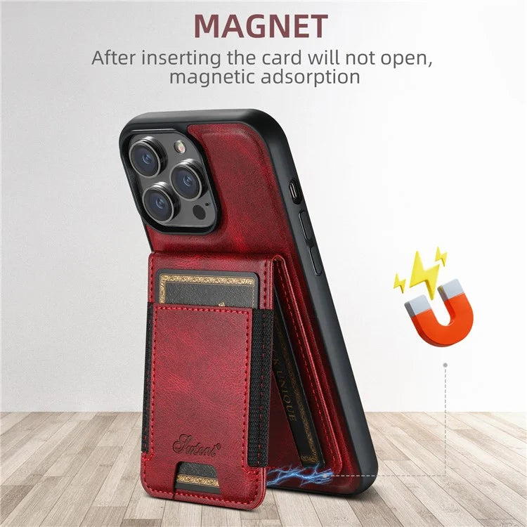SUTENI H17 For iPhone 14 Pro Case Card Holder Phone Shell Compatible with MagSafe