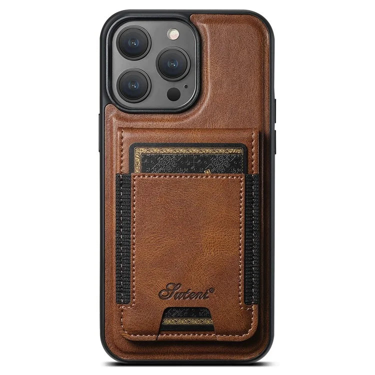 SUTENI H17 For iPhone 14 Pro Case Card Holder Phone Shell Compatible with MagSafe