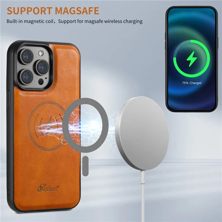 SUTENI H17 For iPhone 15 Pro Case Compatible with MagSafe TPU+PU Phone Shell