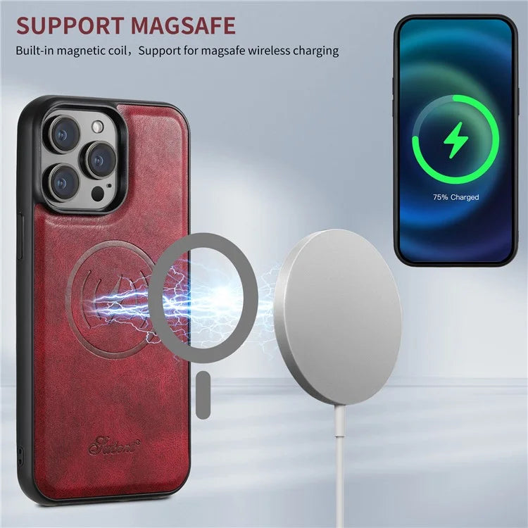SUTENI H17 For iPhone 15 Pro Case Compatible with MagSafe TPU+PU Phone Shell