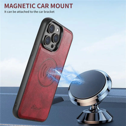 SUTENI H17 For iPhone 15 Pro Case Compatible with MagSafe TPU+PU Phone Shell