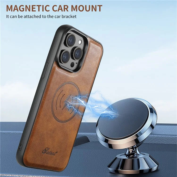 SUTENI H17 For iPhone 15 Pro Case Compatible with MagSafe TPU+PU Phone Shell