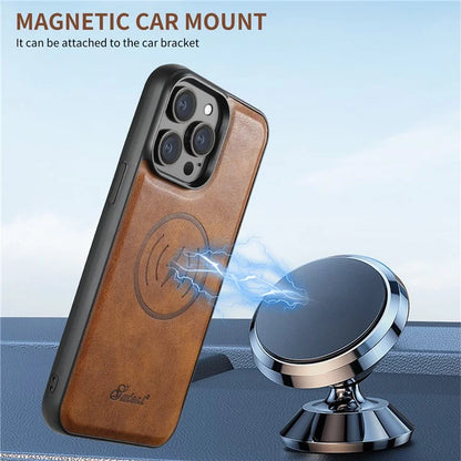 SUTENI H17 For iPhone 15 Pro Case Compatible with MagSafe TPU+PU Phone Shell