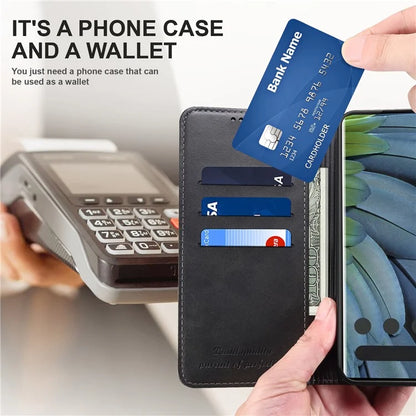 SUTENI For Google Pixel 6a Magnetic Closing Leather Case Bump Proof Phone Cover