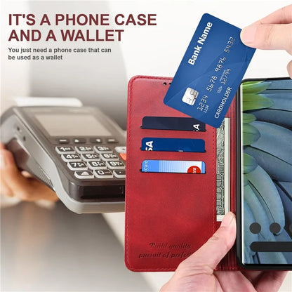 SUTENI For Google Pixel 6a Magnetic Closing Leather Case Bump Proof Phone Cover