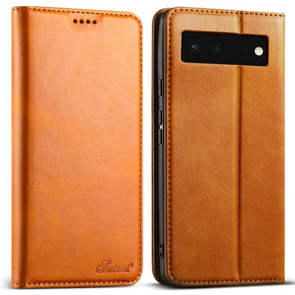 SUTENI For Google Pixel 6 Case Anti-Scratch PU Leather Wallet Phone Cover