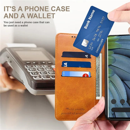 SUTENI For Google Pixel 6 Case Anti-Scratch PU Leather Wallet Phone Cover