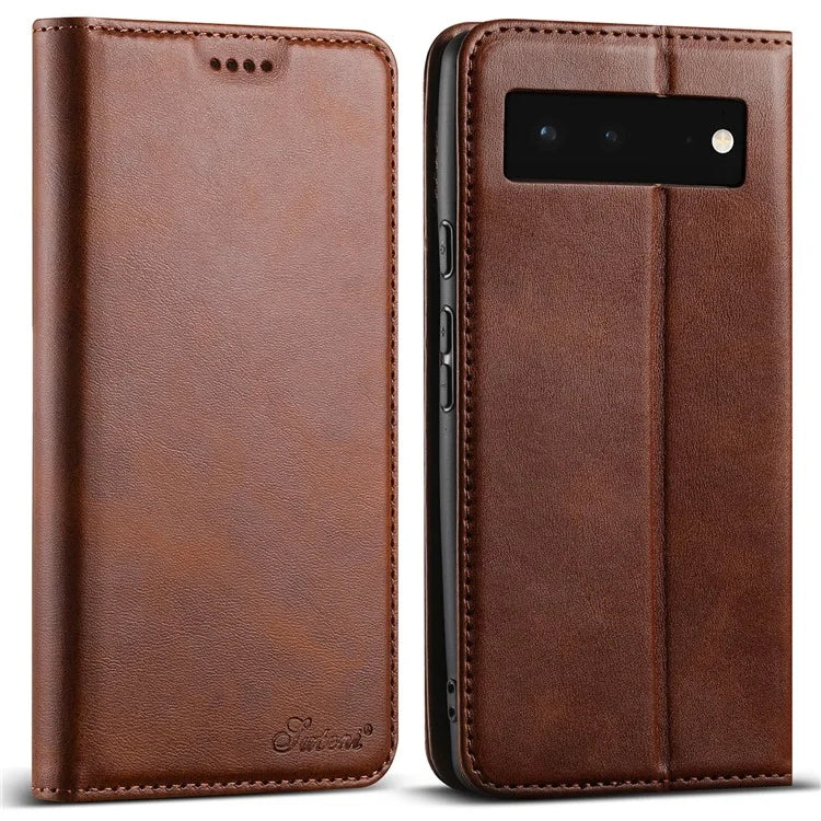 SUTENI For Google Pixel 6 Case Anti-Scratch PU Leather Wallet Phone Cover