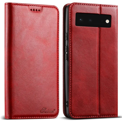 SUTENI For Google Pixel 6 Case Anti-Scratch PU Leather Wallet Phone Cover