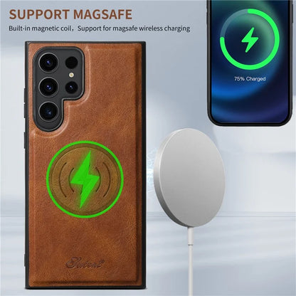 SUTENI H17 For Samsung Galaxy S22 Ultra 5G Case Card Holder Phone Cover Compatible with MagSafe