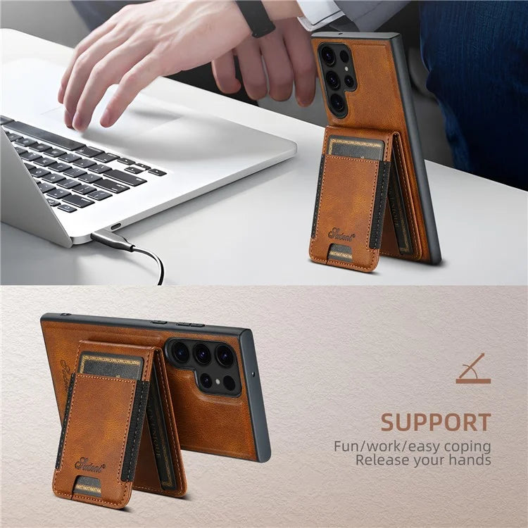 SUTENI H17 For Samsung Galaxy S22 Ultra 5G Case Card Holder Phone Cover Compatible with MagSafe