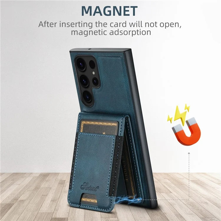 SUTENI H17 For Samsung Galaxy S22 Ultra 5G Case Card Holder Phone Cover Compatible with MagSafe
