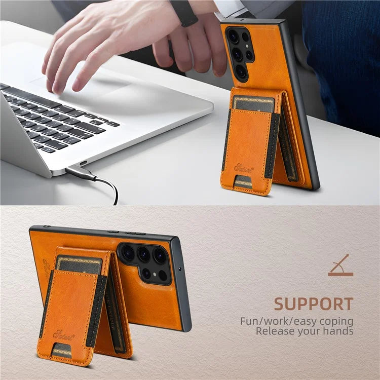 SUTENI H17 For Samsung Galaxy S22 Ultra 5G Case Card Holder Phone Cover Compatible with MagSafe