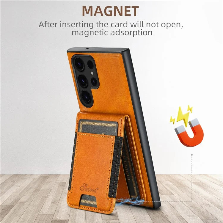 SUTENI H17 For Samsung Galaxy S22 Ultra 5G Case Card Holder Phone Cover Compatible with MagSafe