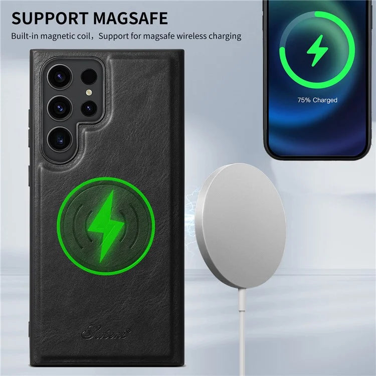 SUTENI H17 For Samsung Galaxy S22 Ultra 5G Case Card Holder Phone Cover Compatible with MagSafe