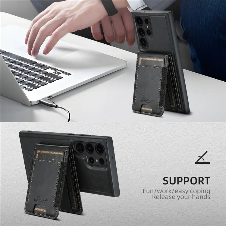 SUTENI H17 For Samsung Galaxy S22 Ultra 5G Case Card Holder Phone Cover Compatible with MagSafe