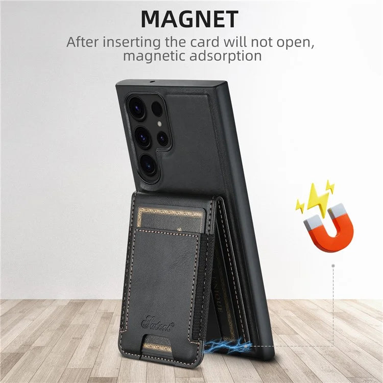 SUTENI H17 For Samsung Galaxy S22 Ultra 5G Case Card Holder Phone Cover Compatible with MagSafe
