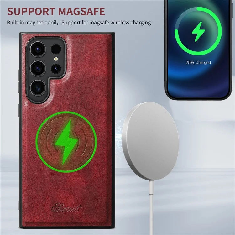 SUTENI H17 For Samsung Galaxy S22 Ultra 5G Case Card Holder Phone Cover Compatible with MagSafe