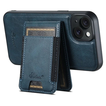 SUTENI H17 For iPhone 13 PU+TPU Case Compatible with MagSafe Card Holder Kickstand Phone Case