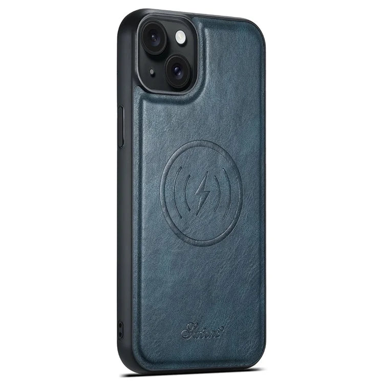 SUTENI H17 For iPhone 13 PU+TPU Case Compatible with MagSafe Card Holder Kickstand Phone Case