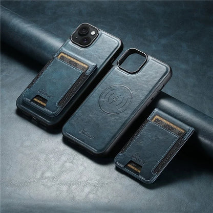 SUTENI H17 For iPhone 13 PU+TPU Case Compatible with MagSafe Card Holder Kickstand Phone Case