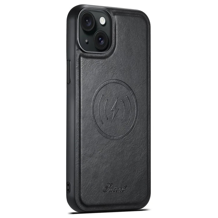SUTENI H17 For iPhone 13 PU+TPU Case Compatible with MagSafe Card Holder Kickstand Phone Case