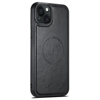 SUTENI H17 For iPhone 13 PU+TPU Case Compatible with MagSafe Card Holder Kickstand Phone Case