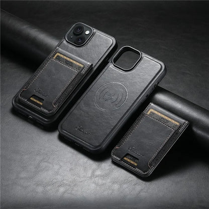 SUTENI H17 For iPhone 13 PU+TPU Case Compatible with MagSafe Card Holder Kickstand Phone Case