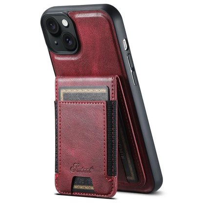 SUTENI H17 For iPhone 13 PU+TPU Case Compatible with MagSafe Card Holder Kickstand Phone Case