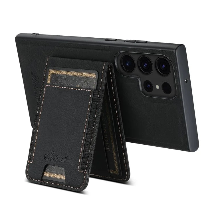 SUTENI H17 For Samsung Galaxy S23 Ultra Case Leather Card Holder Cover Compatible with MagSafe