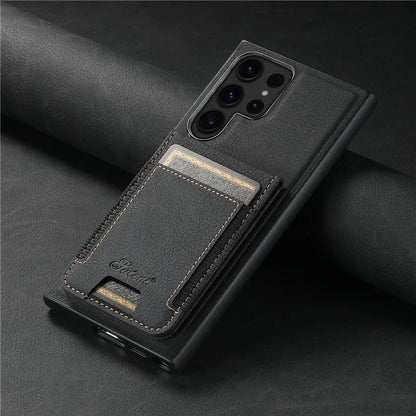 SUTENI H17 For Samsung Galaxy S23 Ultra Case Leather Card Holder Cover Compatible with MagSafe