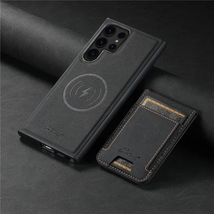 SUTENI H17 For Samsung Galaxy S23 Ultra Case Leather Card Holder Cover Compatible with MagSafe