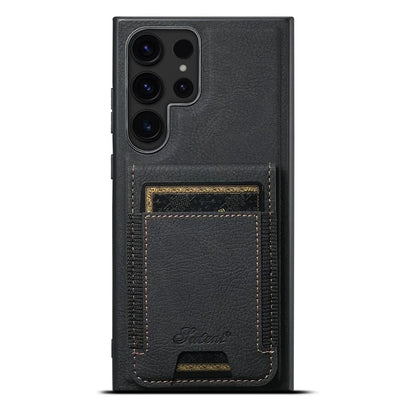 SUTENI H17 For Samsung Galaxy S23 Ultra Case Leather Card Holder Cover Compatible with MagSafe