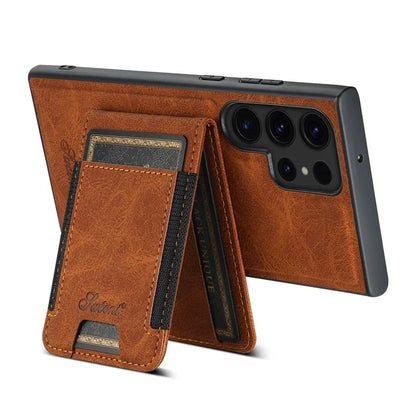 SUTENI H17 For Samsung Galaxy S23 Ultra Case Leather Card Holder Cover Compatible with MagSafe