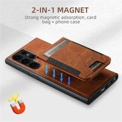 SUTENI H17 For Samsung Galaxy S23 Ultra Case Leather Card Holder Cover Compatible with MagSafe