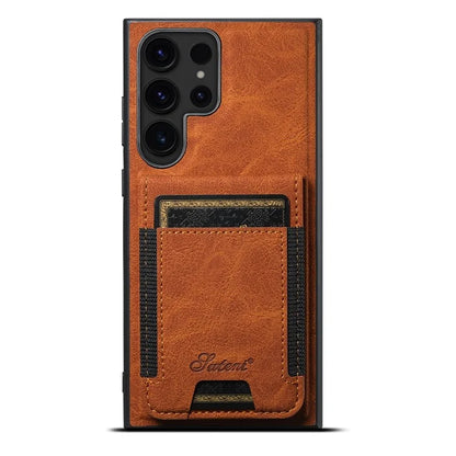 SUTENI H17 For Samsung Galaxy S23 Ultra Case Leather Card Holder Cover Compatible with MagSafe